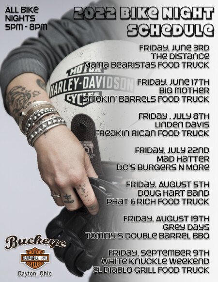 2022 Bike Night Schedule