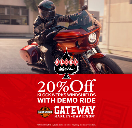 20% off Klock Werks Windshields With a Demo Ride
