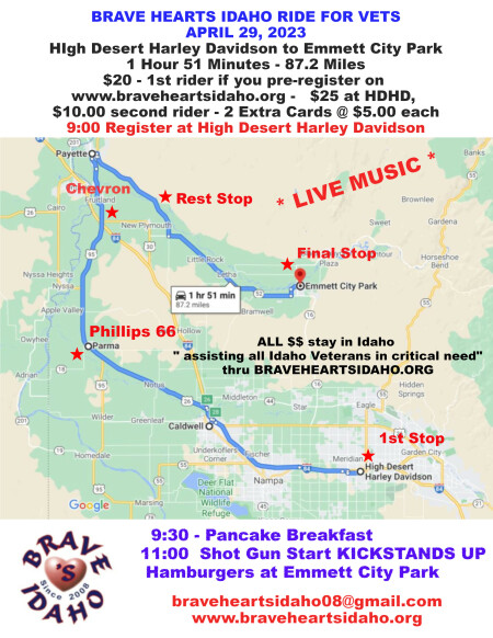 BRAVE HEARTS IDAHO RIDE FOR VETS
