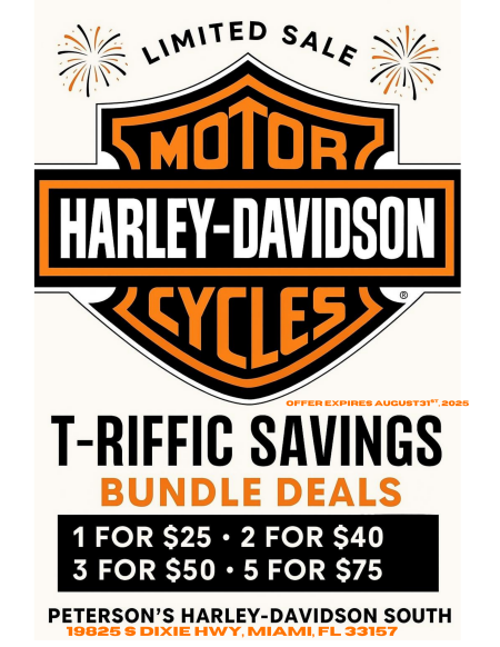 T-riffic T-shirt Bundle deals at Peterson's H-D South!