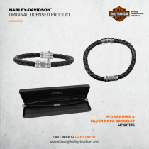 H-D LEATHER & SILVER ROPE BRACELET