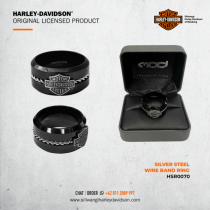 H-D®  SILVER STEEL WIRE BAND RING