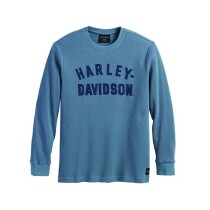 メンズ・ステープル・サーマルL/S Tシャツ/ブルー