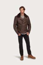 Men's Maverick Leather Biker Jacket - Java