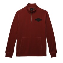 Men's Bar & Shield 1/4 Zip Pullover - Russet Brown