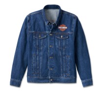 Men's Harley Davidson Denim Jacket - Medium Wash Denim