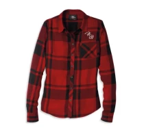 Košulja, Women's Silver Wing Script Font One Pocket Plaid Shirt