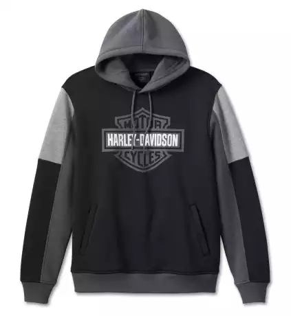 Majica s kapuljačom, Harley-Davidson men´s Hoodie Racing Bar & Shield black/grey - SALE!!