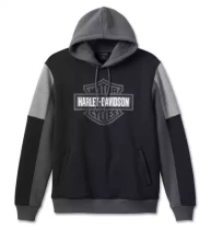 Majica s kapuljačom, Harley-Davidson men´s Hoodie Racing Bar & Shield black/grey - SALE!!