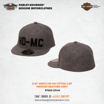 Harley-Davidson® Men's HD-MC Fitted Cap - Medium Heather Grey