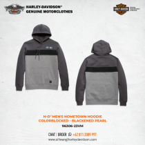Harley-Davidson® Men's Hometown Hoodie - Colorblocked - Blackened Pearl