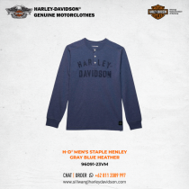 Harley-Davidson® Men's Staple Henley - Gray Blue Heather