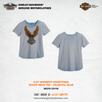 Harley-Davidson® Women's Hometown Scoop Neck Tee - Celestial Blue