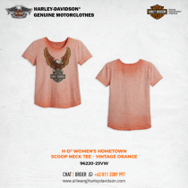 Harley-Davidson® Women's Hometown Scoop Neck Tee - Vintage Orange
