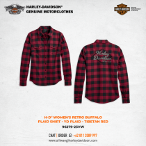 Harley-Davidson® Women's Retro Buffalo Plaid Shirt - Tibetan Red