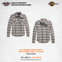 Harley-Davidson® Women's Retro Script Font Flannel Shirt - YD Plaid