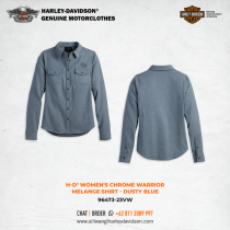 Harley-Davidson® Women's Chrome Warrior Melange Shirt - Dusty Blue