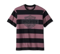 T-shirt Bar & Shield rayé pour hommes - Grape Shake Stripe