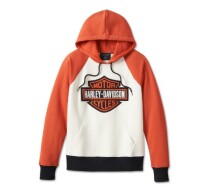 レディース カスタムカラーブロック バー＆シールドプルオーバーパーカー