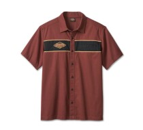 SHIRT-120TH,WOVEN,DARK RED
