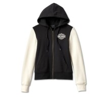 HOODIE-KNIT,BLACK COLORBLOCK