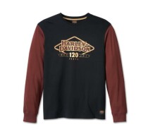 TEE-120TH,KNIT,BLACK COLORBLOCK