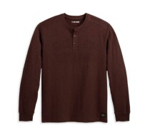 HENLEY-KNIT,BROWN