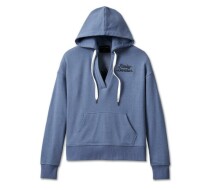HOODIE-KNIT,BLUE HEATHER