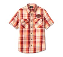 SHIRT-WOVEN,RED PLAID