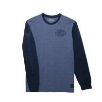 TEE-KNIT,BLUE COLORBLOCK