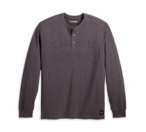 HENLEY-KNIT,DARK GREY