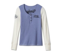 HENLEY-KNIT,BLUE COLORBLOCK
