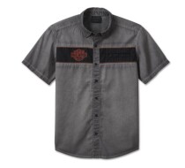 SHIRT-WOVEN,DARK GREY COLORBLOCK