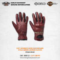 Harley-Davidson® Women's 120th Anniversary Cycle Queen Leather Gloves