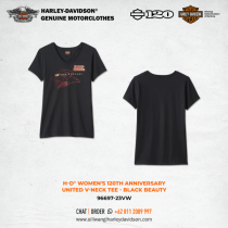 Harley-Davidson® Women's 120th Anniversary United V-Neck Tee - Black Beauty