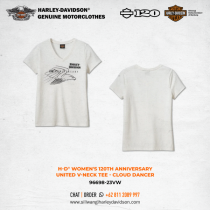 Harley-Davidson® Women's 120th Anniversary United V-Neck Tee - Cloud Dancer