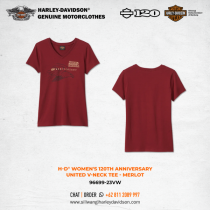 Harley-Davidson® Women's 120th Anniversary United V-Neck Tee - Merlot