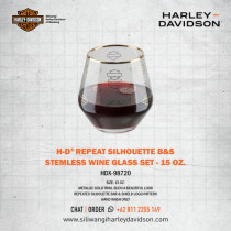 Harley-Davidson® W20 - Repeat Silhouette B&S Stemless Wine Glass Set