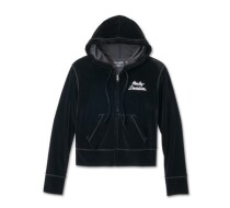 WOMEN'S ROCKET QUEEN VELOUR ZIP-UP HOODIE