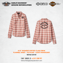 Harley-Davidson® Women's Retro Club Crew Flannel Shirt - YD Plaid - Light Mahogany