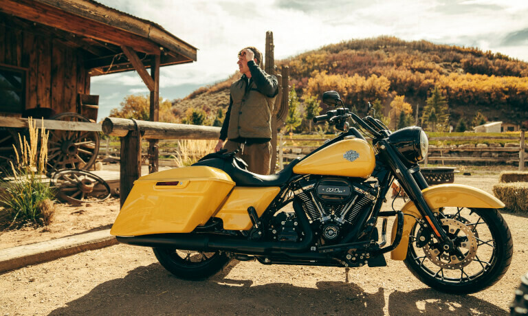 2023 Harley-Davidson Road King Special outside a ranch