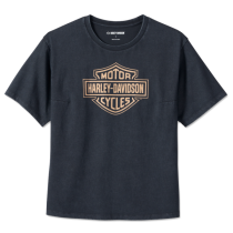 レディース BAR & SHIELD OVERSIZED BOXY TEE / Black Beauty