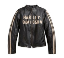 Sleeve Stripe Leather Jacket