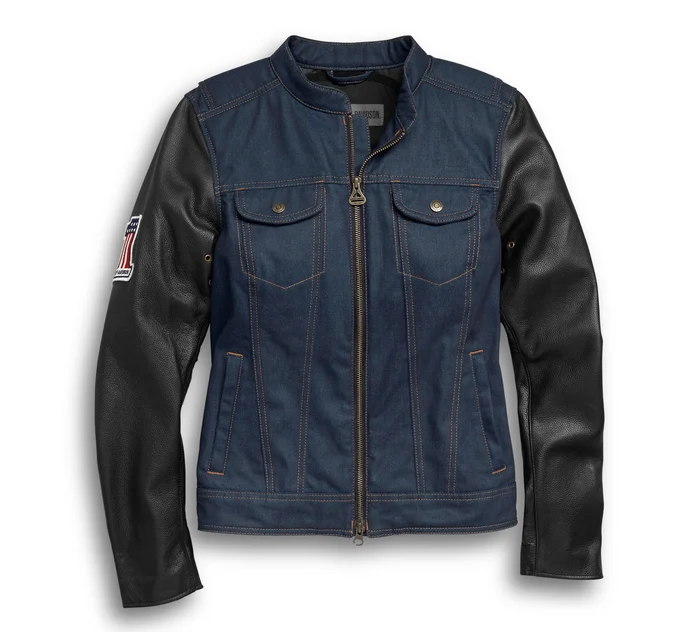 Arterial Abrasion-Resistant Denim Riding Jacket