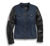 Arterial Abrasion-Resistant Denim Riding Jacket