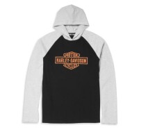 メンズ オイル缶バー＆シールドフード付きグラフィックTシャツ