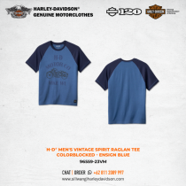 Harley-Davidson® Men's Vintage Spirit Raglan Tee - Colorblocked - Ensign Blue