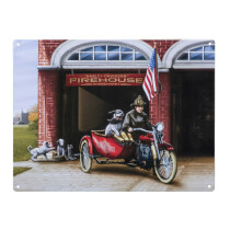 H-D Firehouse Dogs Tin Sign