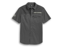 Tire-Tread Yoke Skull Wing Shirt