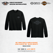 Harley-Davidson® Men's Bar & Shield Pocket Long Sleeve Tee - Black Beauty